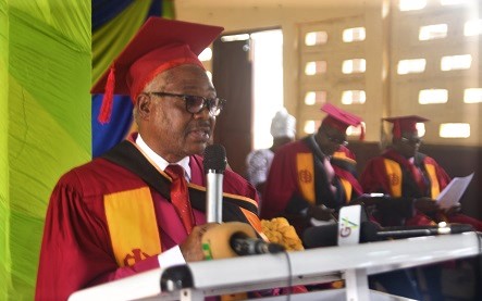 Rev Maxwell K.K. Liwangol, General Overseer of the Evangelical Church of Ghana, addressing the graduation ceremony of the College of Theology and Missions held in Accra on Saturday